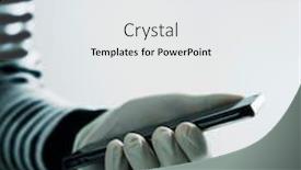  Presentation with latex gloves - Slide set consisting of closeup-of-a-young-man background and a white colored foreground