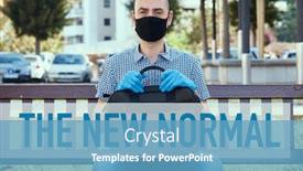  Presentation with latex gloves - Presentation enhanced with closeup-of-a-young-man background and a teal colored foreground