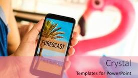  Presentation with swim - Presentation featuring closeup-of-a-young-man background and a coral colored foreground