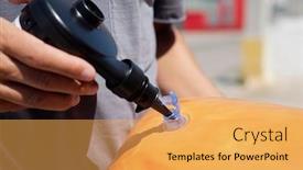  Presentation with gray - PPT theme featuring closeup-of-a-young-man background and a yellow colored foreground