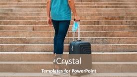  Presentation with stairway - Colorful presentation design enhanced with closeup-of-a-young-man backdrop and a coral colored foreground