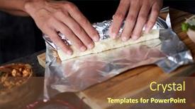  Presentation with red onion - Slide deck featuring closeup-of-a-young-man background and a tawny brown colored foreground