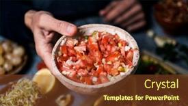  Presentation with appetizers - Cool new presentation with closeup-of-a-young-man backdrop and a tawny brown colored foreground