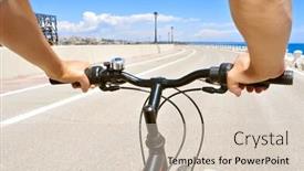  Presentation with road bike - Presentation theme having closeup-of-a-young-man background and a lemonade colored foreground