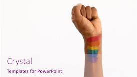  Presentation with gay rights - PPT layouts featuring closeup-of-african-american-man background and a sky blue colored foreground