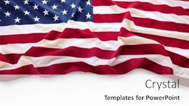  Presentation with american flag - PPT theme with closeup-of-american-flag and a white colored foreground