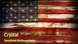  Presentation with broken wall american flag - Audience pleasing slide set consisting of closeup of american flag backdrop and a tawny brown colored foreground
