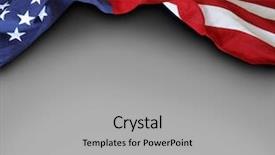  Presentation with usa flag - Slide deck featuring closeup of american flag background and a light gray colored foreground