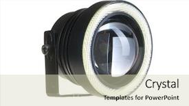  Presentation with led light - PPT layouts with closeup of an after market led automotive fog light background and a soft green colored foreground