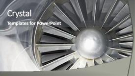  Presentation with airplane engine - Audience pleasing slide set consisting of closeup of an airplane turbine backdrop and a gray colored foreground