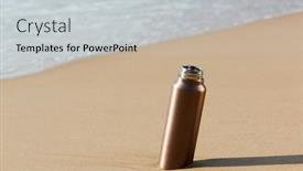  Presentation with water bottle - Slide set featuring closeup-of-an-aluminum-reusable background and a light gray colored foreground