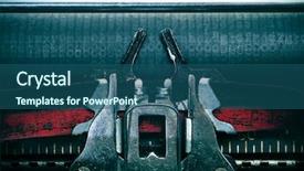  Presentation with ancient - PPT layouts enhanced with closeup of an ancient typewriter background and a ocean colored foreground