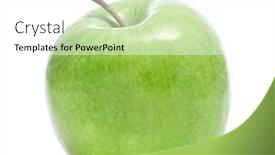  Presentation with green apple - Presentation theme having closeup of an appetizing green apple on a white background background and a white colored foreground