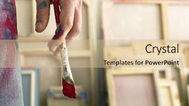  Presentation with art - PPT layouts enhanced with closeup of an artist holding background and a lemonade colored foreground