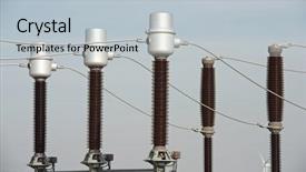  Presentation with substation - Colorful PPT theme enhanced with closeup of an electrical substation backdrop and a lemonade colored foreground