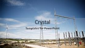  Presentation with electric distribution substation - Colorful slide deck enhanced with closeup of an electrical substation backdrop and a light blue colored foreground
