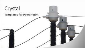  Presentation with substation - Cool new PPT theme with closeup of an electrical substation backdrop and a white colored foreground