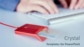  Presentation with front desk - Amazing presentation theme having closeup-of-an-electronic-identification backdrop and a lemonade colored foreground