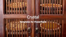  Presentation with safe - Beautiful presentation theme featuring closeup of an old fashioned backdrop and a tawny brown colored foreground