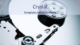  Presentation with hard disk drive - Presentation consisting of hardness - closeup of an open computer background and a sky blue colored foreground