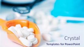  Presentation with medical desk - Presentation theme enhanced with closeup-of-an-orange-beach background and a sky blue colored foreground