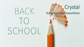  Presentation with crayon - Presentation theme consisting of closeup of an orange pencil background and a sky blue colored foreground