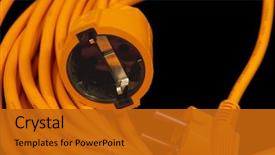 Presentation with power cable - Colorful presentation theme enhanced with closeup of an orange power backdrop and a gold colored foreground
