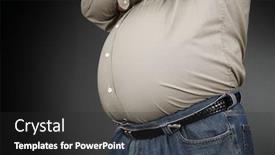 Presentation with stomach - Beautiful slide set featuring closeup-of-an-overweight-stomach backdrop and a dark gray colored foreground