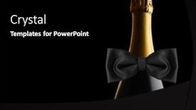  Presentation with new years - PPT theme enhanced with closeup-of-an-unopened-bottle background and a black colored foreground