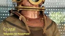  Presentation with equipment - Slides consisting of closeup-of-antique-diving-equipment background and a tawny brown colored foreground