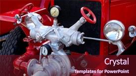  Presentation with fire service - Slide deck with closeup of antique red fire background and a wine colored foreground