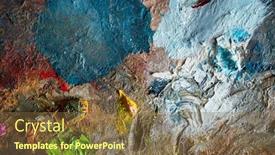  Presentation with paint art - Beautiful theme featuring closeup-of-art-palette backdrop and a tawny brown colored foreground