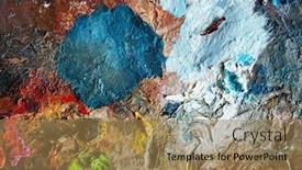  Presentation with paint art - Colorful slide deck enhanced with closeup-of-art-palette backdrop and a coral colored foreground