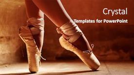  Presentation with ballerina - Presentation with closeup-of-ballerina-feet background and a tawny brown colored foreground