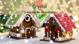  Presentation with christmas baking - PPT layouts having closeup of beautiful gingerbread house background and a blonde colored foreground