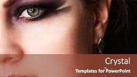  Presentation with makeup - Beautiful presentation theme featuring closeup-of-beautiful-woman-face backdrop and a tawny brown colored foreground