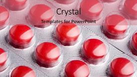  Presentation with capsules pills pill doctor prescription - Slide deck enhanced with closeup of big red pills background and a coral colored foreground
