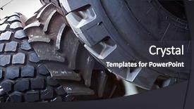  Presentation with vehicles - Beautiful PPT theme featuring closeup of big tires backdrop and a dark gray colored foreground