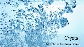  Presentation with underwater - Presentation theme having closeup of blue bubbles underwater background and a light blue colored foreground