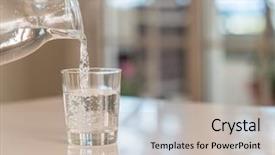  Presentation with watter bottle - Slide deck consisting of closeup of bottle pouring watter background and a mint green colored foreground