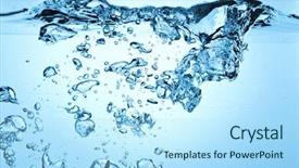  Presentation with blue water - Theme enhanced with closeup of bubbles in blue background and a light blue colored foreground