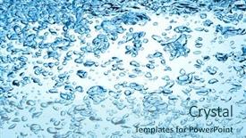  Presentation with many bubbles in water close - Slide deck enhanced with closeup of bubbles in blue background and a  colored foreground