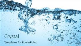  Presentation with blue water - Cool new slide deck with closeup of bubbles in blue backdrop and a sky blue colored foreground