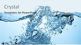  Presentation with blue water - Audience pleasing slides consisting of closeup-of-bubbles-in-blue backdrop and a light blue colored foreground