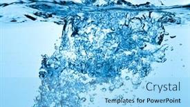  Presentation with blue water - Amazing theme having closeup of bubbles in blue backdrop and a light blue colored foreground