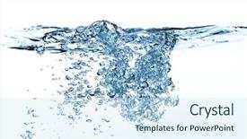  Presentation with water - Colorful slides enhanced with 3d characters carrying a giant red magnifying glass isolated on white backdrop and a pink colored foreground.