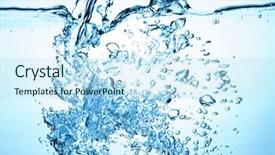  Presentation with water - Theme having closeup of bubbles in water background and a  colored foreground