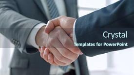  Presentation with business partner - Audience pleasing PPT theme consisting of closeup-of-business-leader-shaking backdrop and a tawny brown colored foreground