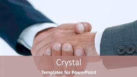  Presentation with shaking hands - Audience pleasing theme consisting of closeup-of-business-people-shaking backdrop and a coral colored foreground