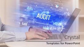  Presentation with audit - Presentation theme enhanced with closeup-of-businessman-hands-working background and a lemonade colored foreground